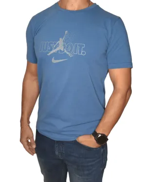 Men Tshirt (local made Nike) - "Just Do It" - Petrol